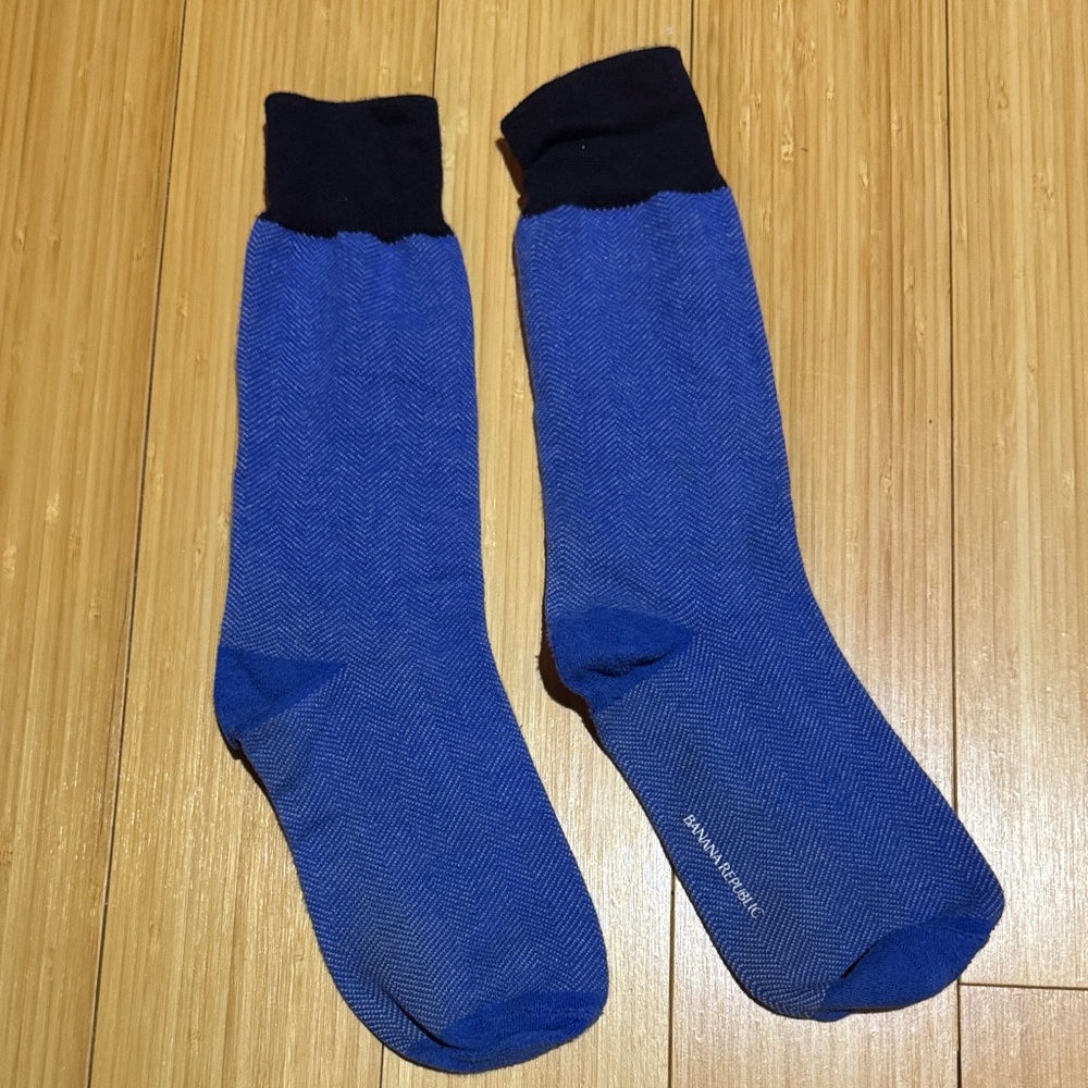 Banana Republic Blue and Black Dress Socks